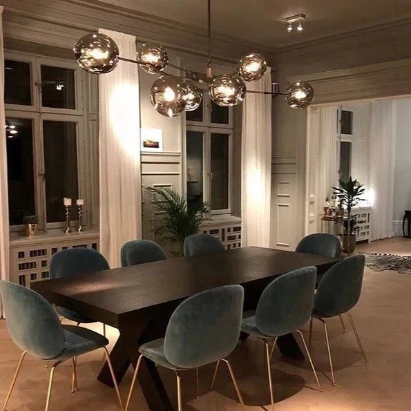 Modern Sputnik Smoky Gray/Amber Glass Branch Chandelier for Kitchen Island/Dining Room - Zelno Lighting