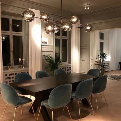 Modern Sputnik Smoky Gray/Amber Glass Branch Chandelier for Kitchen Island/Dining Room - Zelno Lighting