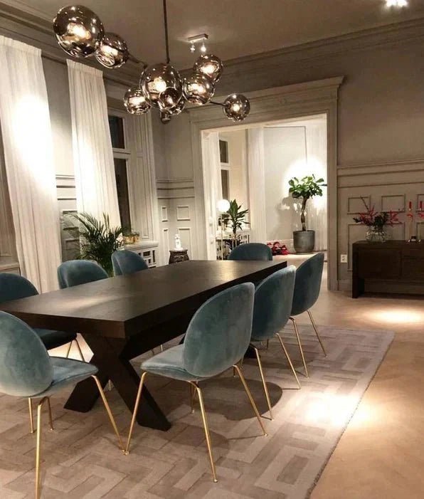Modern Sputnik Smoky Gray/Amber Glass Branch Chandelier for Kitchen Island/Dining Room - Zelno Lighting