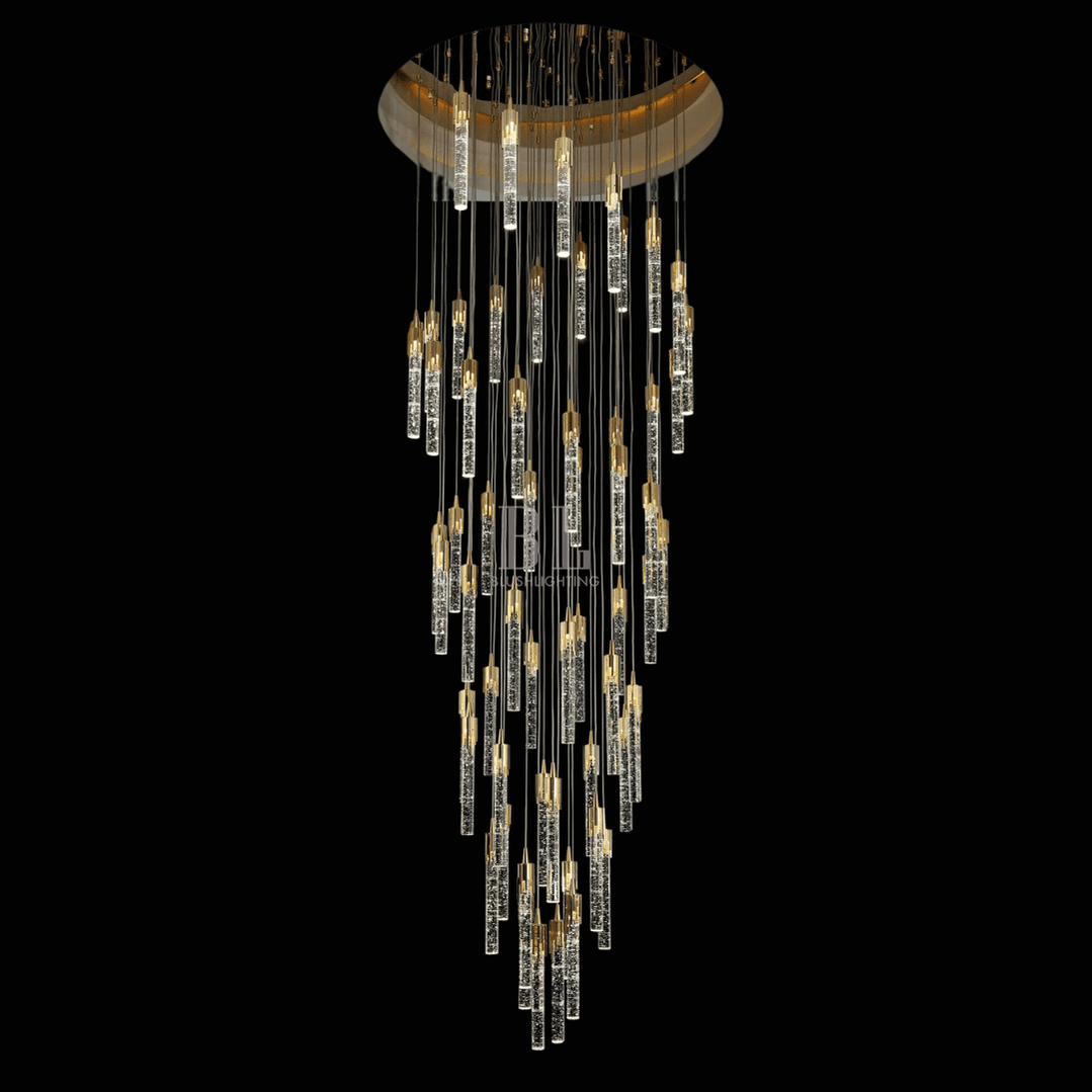 Modern Stair Light Foyer Staircase Hall Ceiling Lamps Spiral Stair Chandelier Crystal Droplight Luxury Hall Decoration Lights - Zelno Lighting