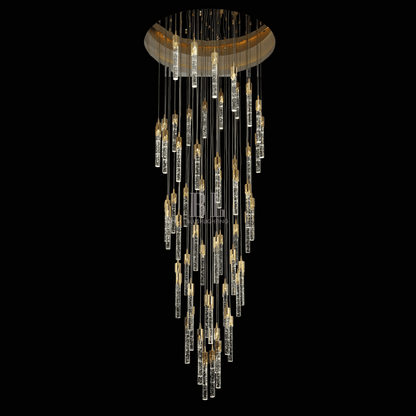Modern Stair Light Foyer Staircase Hall Ceiling Lamps Spiral Stair Chandelier Crystal Droplight Luxury Hall Decoration Lights - Zelno Lighting