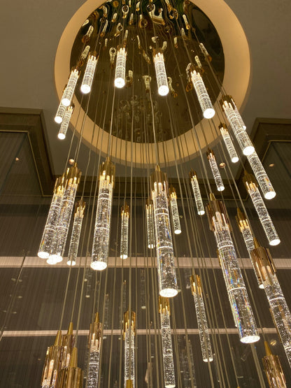 Modern Stair Light Foyer Staircase Hall Ceiling Lamps Spiral Stair Chandelier Crystal Droplight Luxury Hall Decoration Lights - Zelno Lighting