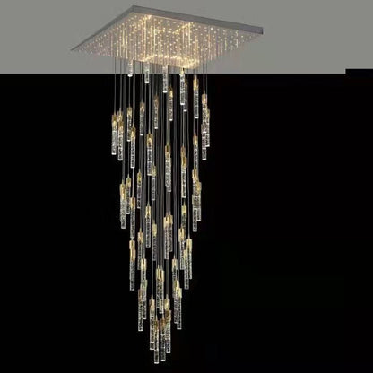 Modern Stair Light Foyer Staircase Hall Ceiling Lamps Spiral Stair Chandelier Crystal Droplight Luxury Hall Decoration Lights - Zelno Lighting