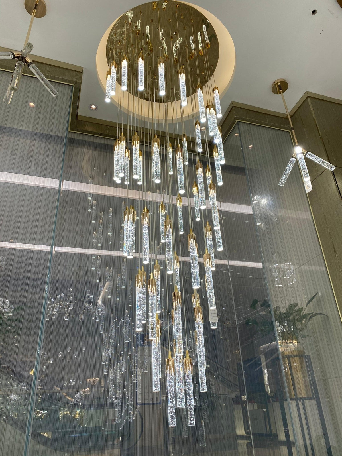 Modern Stair Light Foyer Staircase Hall Ceiling Lamps Spiral Stair Chandelier Crystal Droplight Luxury Hall Decoration Lights - Zelno Lighting