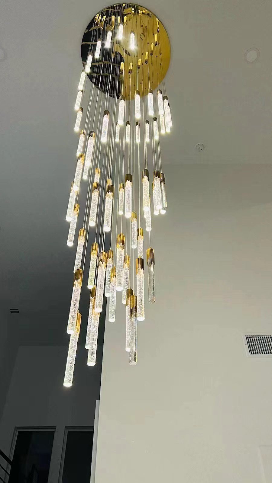 Modern Stair Light Foyer Staircase Hall Ceiling Lamps Spiral Stair Chandelier Crystal Droplight Luxury Hall Decoration Lights - Zelno Lighting