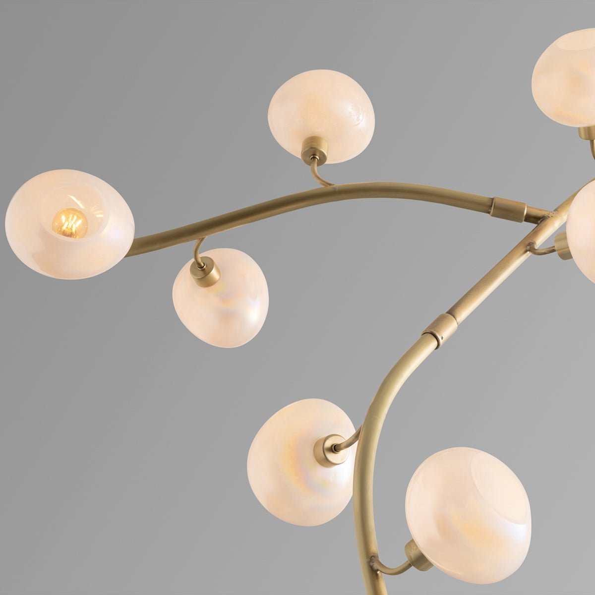 Modern Vertical Branches Glass Globe Chandelier - Zelno Lighting