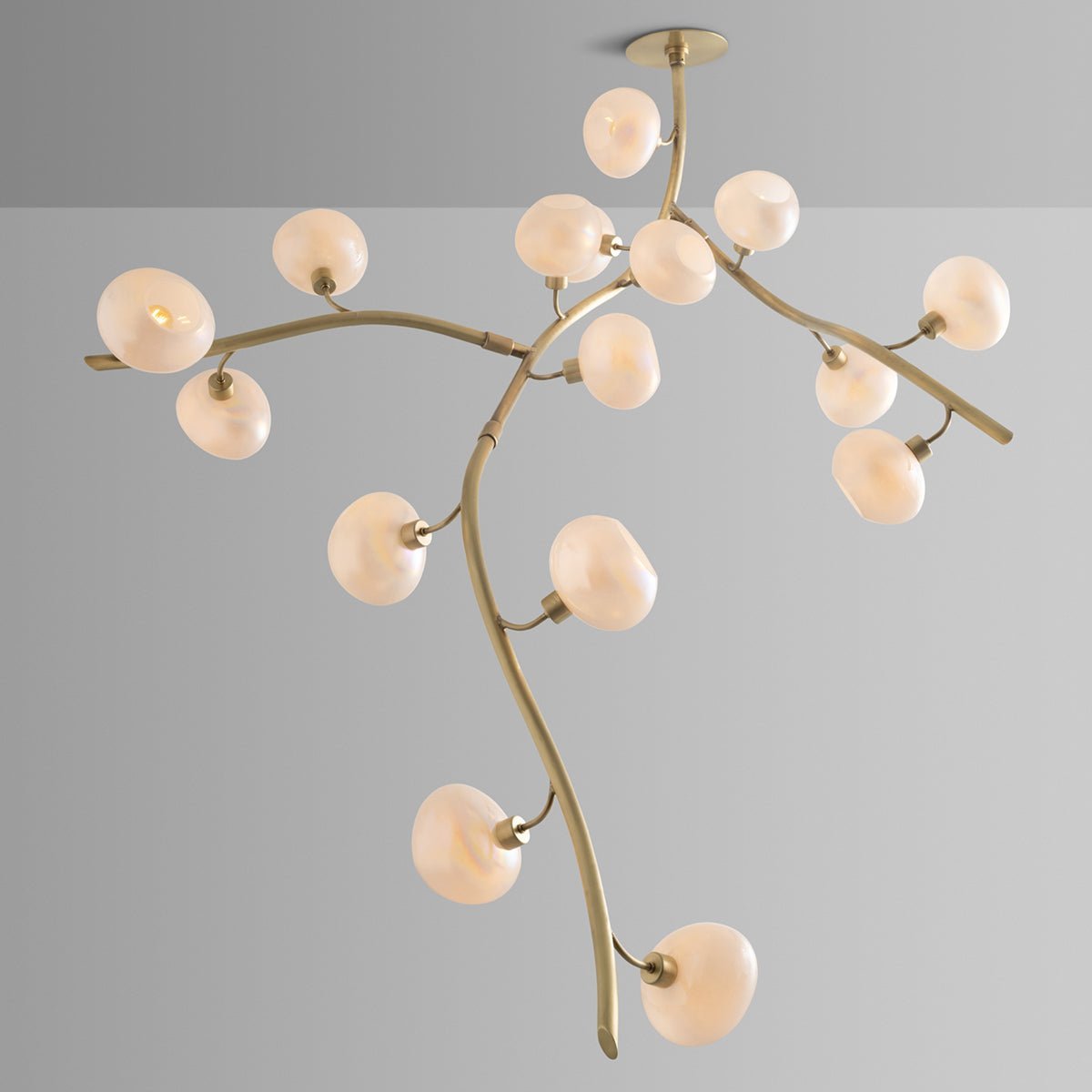 Modern Vertical Branches Glass Globe Chandelier - Zelno Lighting