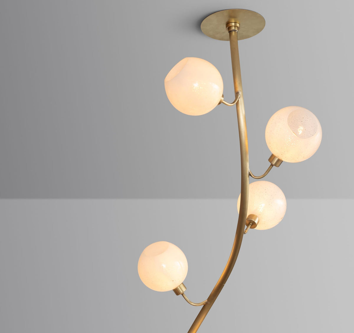 Modern Vertical Handcrafted Glass Globe Chandelier for High Ceilings - Zelno Lighting