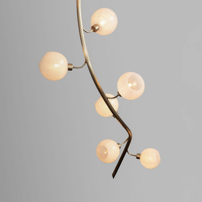 Modern Vertical Handcrafted Glass Globe Chandelier for High Ceilings - Zelno Lighting