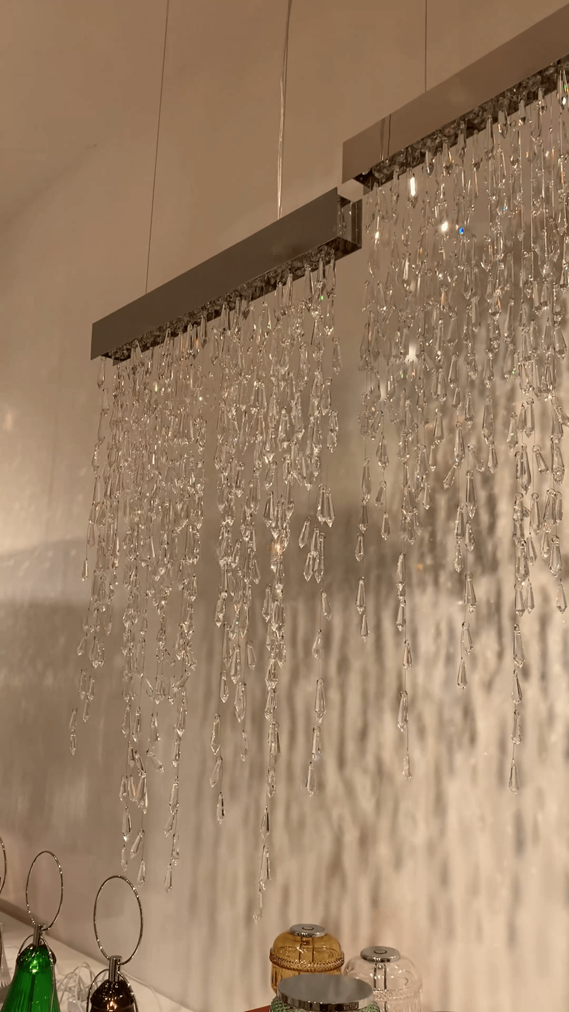 Modern Waterfall Tassel Crystal Chandelier for Dining & Kitchen - Zelno Lighting