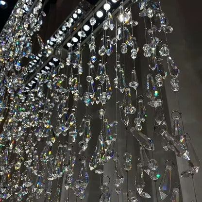 Modern Waterfall Tassel Crystal Chandelier for Dining & Kitchen - Zelno Lighting