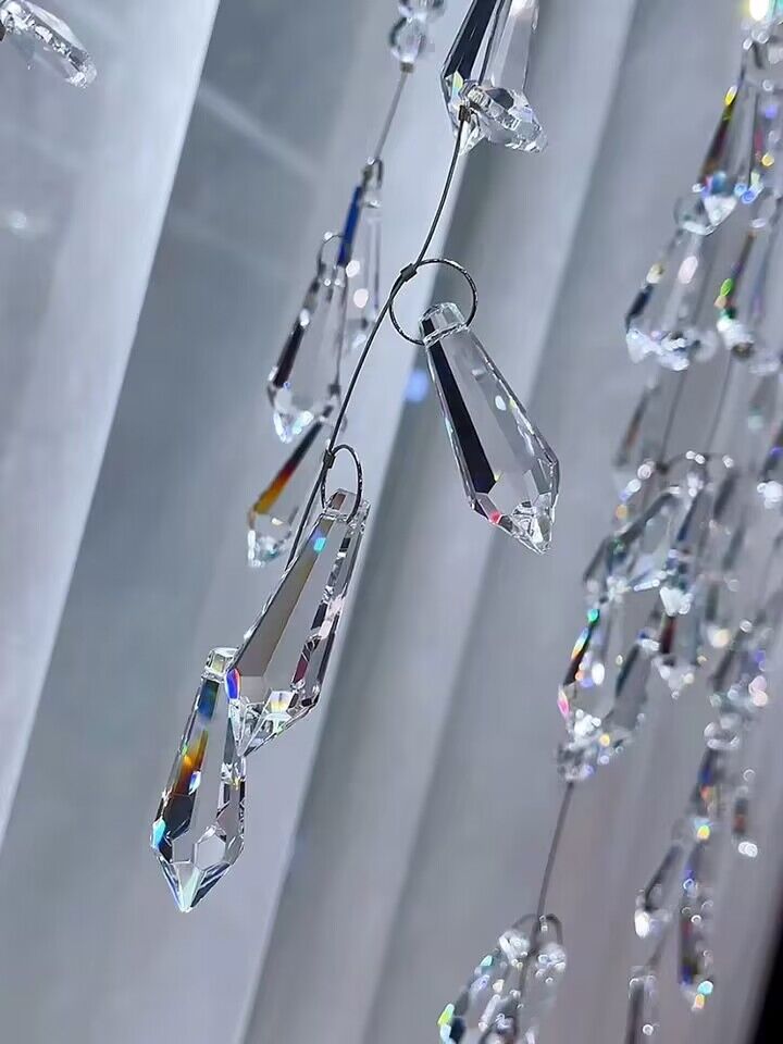 Modern Waterfall Tassel Crystal Chandelier for Dining & Kitchen - Zelno Lighting