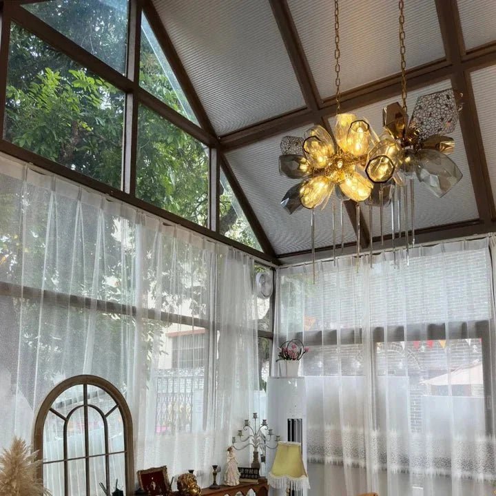 Modern Wine Glass Shape Chandelier Italian Light Luxury Light Fixture for Dining Room/Living Room - Zelno Lighting