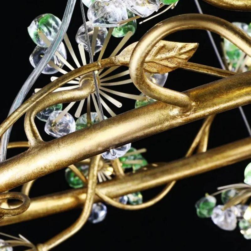Modes Brass Ring Stone Flower Chandelier - Zelno Lighting