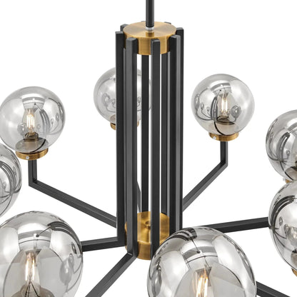 Monachopsis Large Gold & Black Chandelier - Zelno Lighting