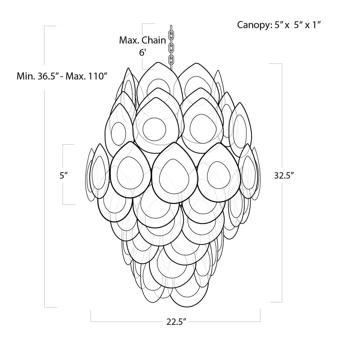 Montara Chandelier - Zelno Lighting