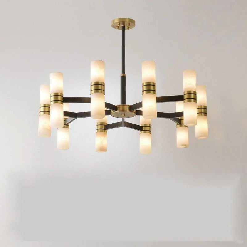 Moral Alabaster Round chandelier - Zelno Lighting
