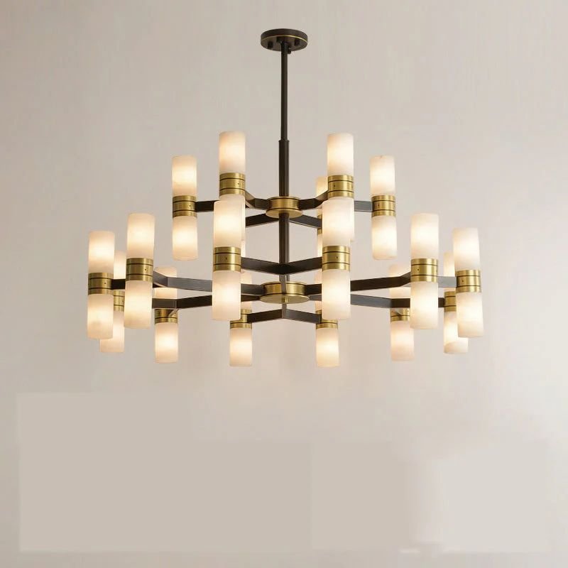 Moral Alabaster Round chandelier - Zelno Lighting