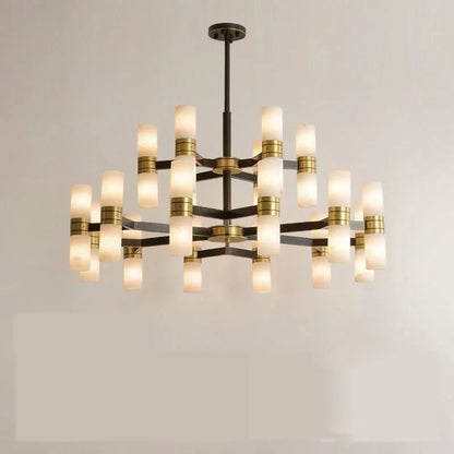 Moral Alabaster Round chandelier - Zelno Lighting