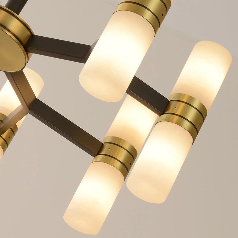 Moral Alabaster Round chandelier - Zelno Lighting