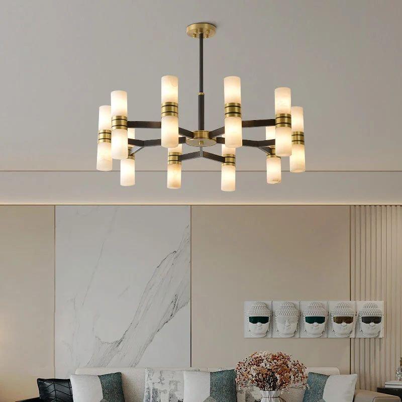Moral Alabaster Round chandelier - Zelno Lighting