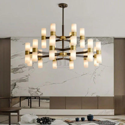 Moral Alabaster Round chandelier - Zelno Lighting