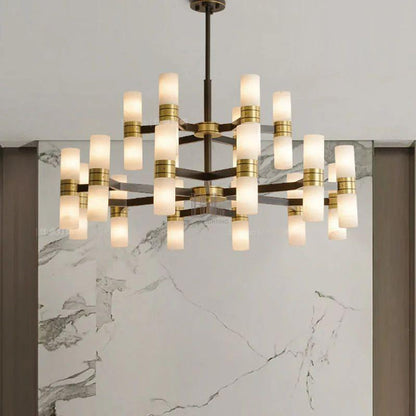 Moral Alabaster Round chandelier - Zelno Lighting