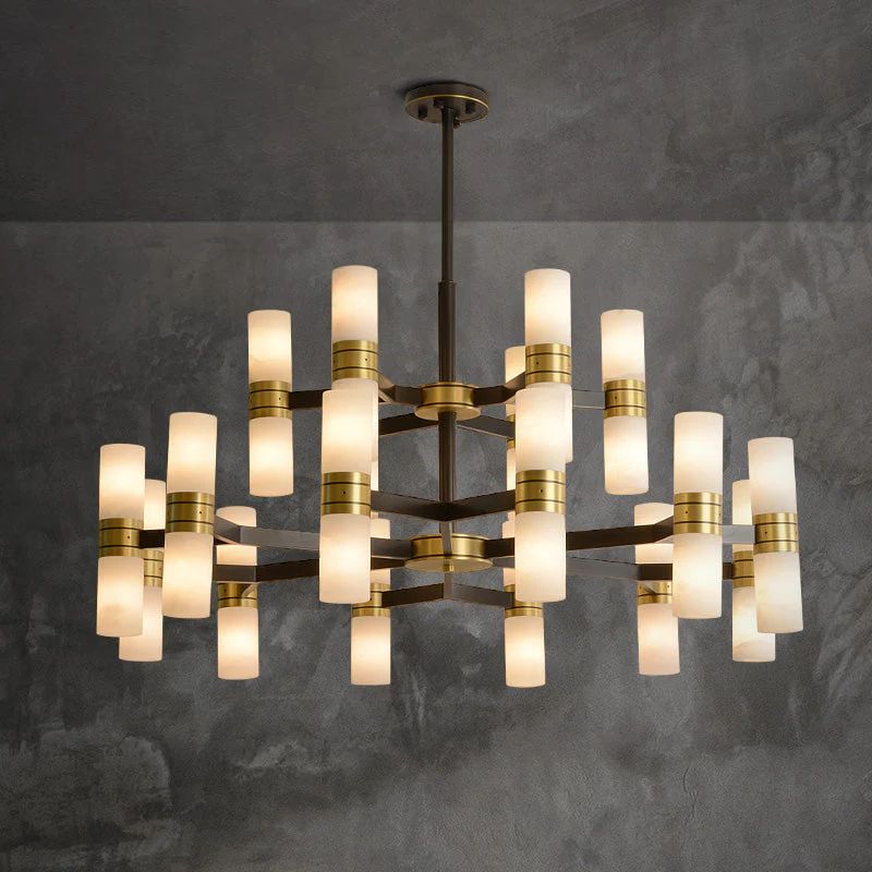 Moral Alabaster Round chandelier - Zelno Lighting