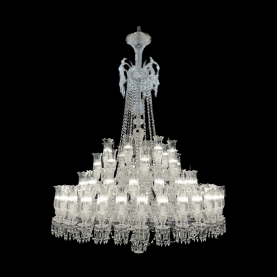 Multi Layer Chrome Crystal Chandelier in French Style with Romantic Branch Flowers for Grand Hallway and Staircase - Zelno Lighting