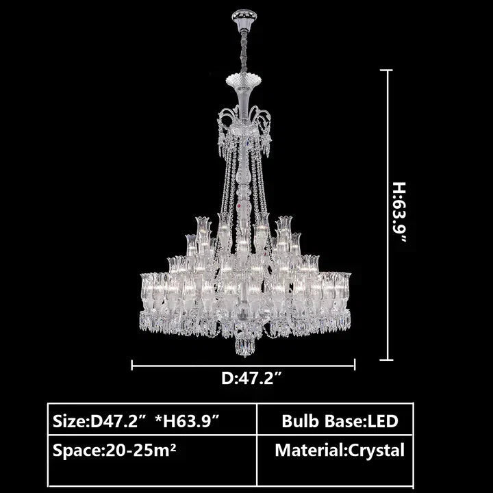 Multi Layer Chrome Crystal Chandelier in French Style with Romantic Branch Flowers for Grand Hallway and Staircase - Zelno Lighting