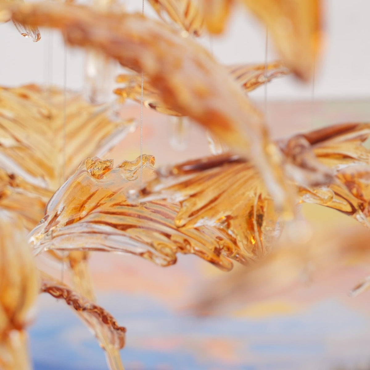 Multicolor Crystal Spiral Maple Leaf Chandelier - Zelno Lighting