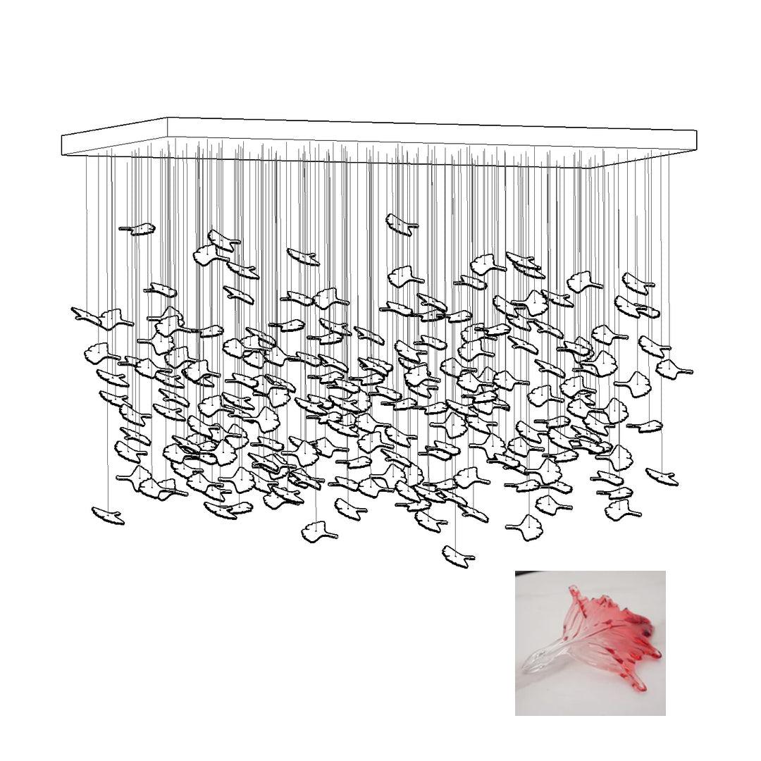 Multicolor Crystal Spiral Maple Leaf Chandelier - Zelno Lighting