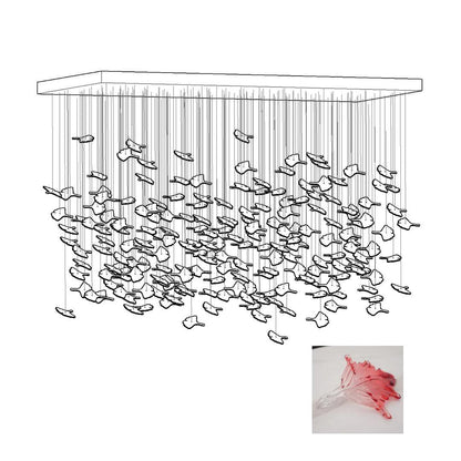 Multicolor Crystal Spiral Maple Leaf Chandelier - Zelno Lighting