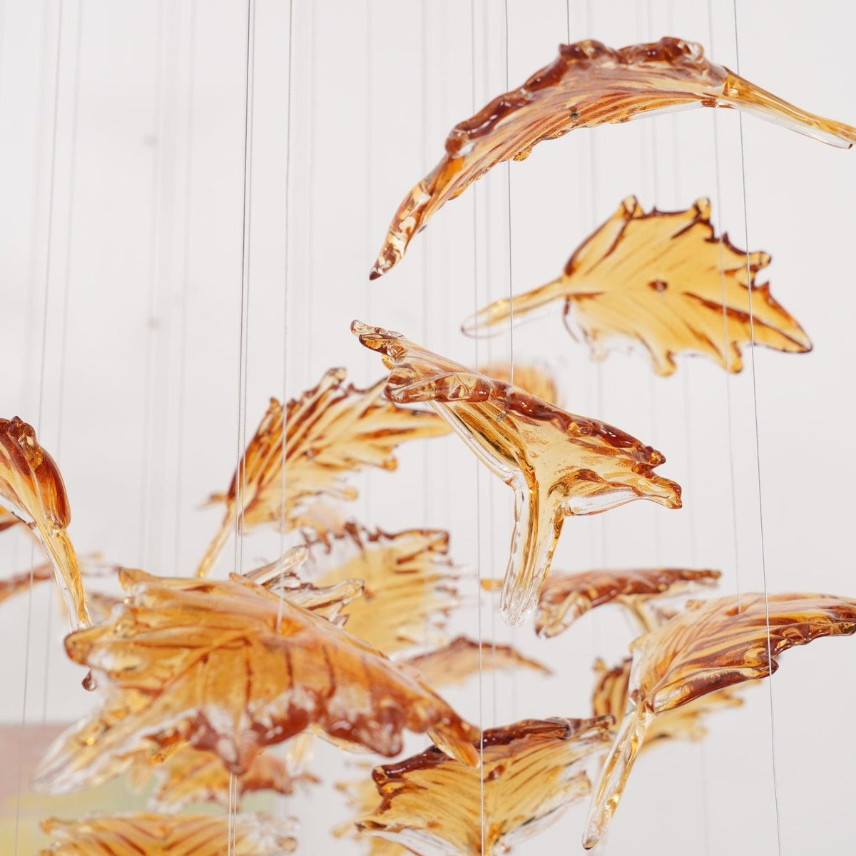 Multicolor Crystal Spiral Maple Leaf Chandelier - Zelno Lighting