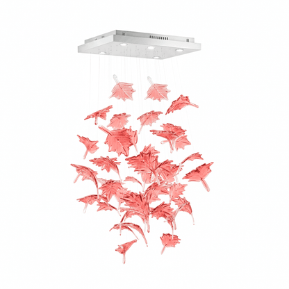 Multicolor Crystal Spiral Maple Leaf Chandelier - Zelno Lighting