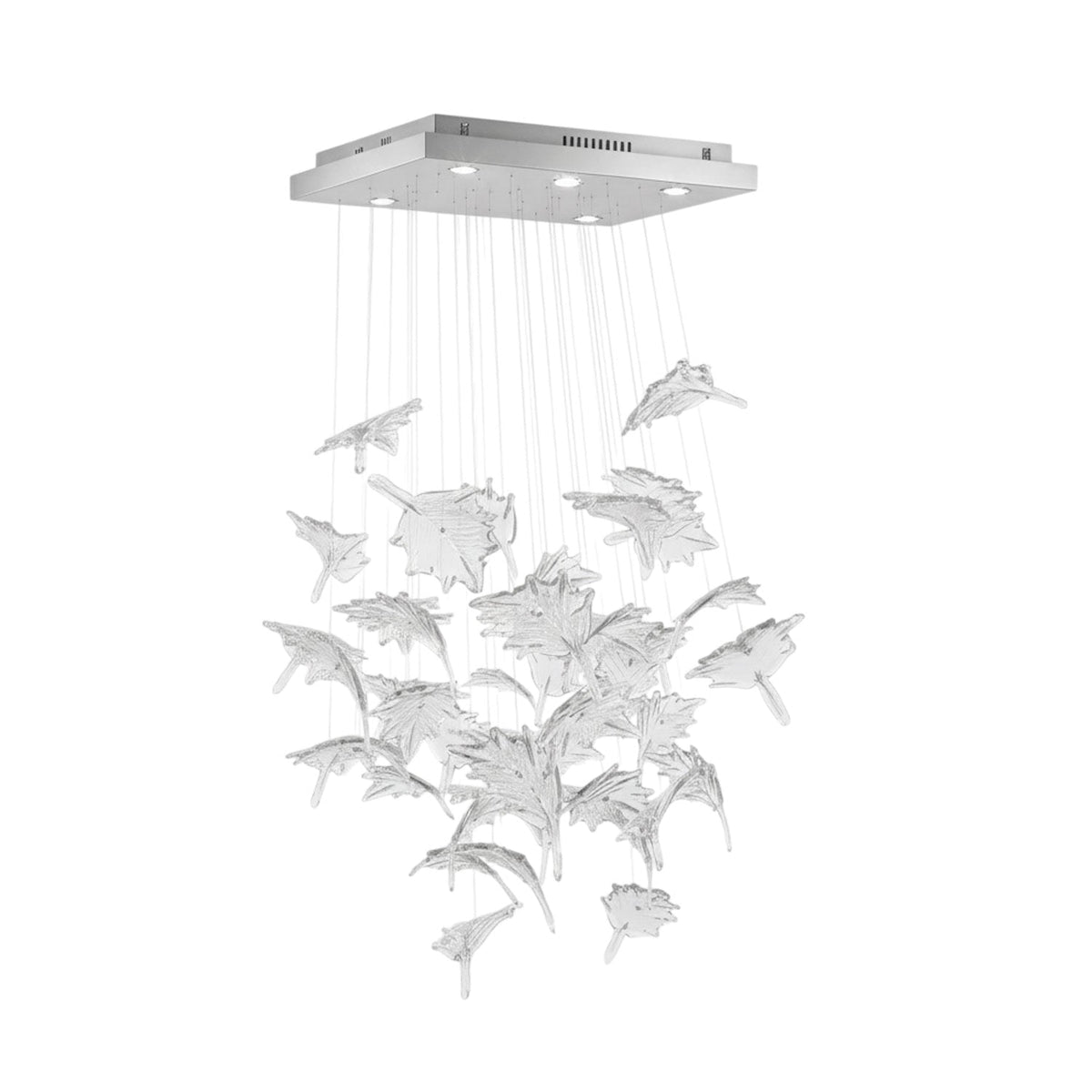 Multicolor Crystal Spiral Maple Leaf Chandelier - Zelno Lighting