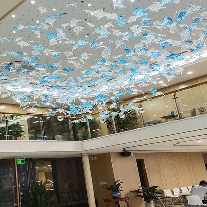 Multicolor Crystal Spiral Maple Leaf Chandelier - Zelno Lighting