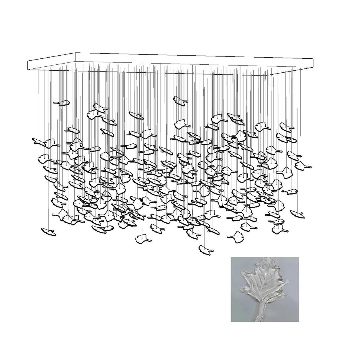 Multicolor Crystal Spiral Maple Leaf Chandelier - Zelno Lighting