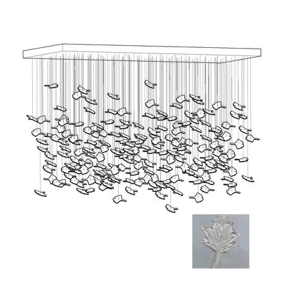 Multicolor Crystal Spiral Maple Leaf Chandelier - Zelno Lighting