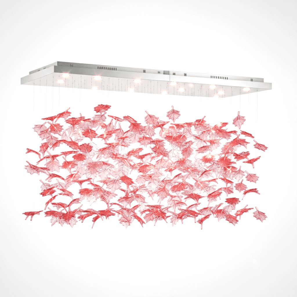 Multicolor Crystal Spiral Maple Leaf Chandelier - Zelno Lighting