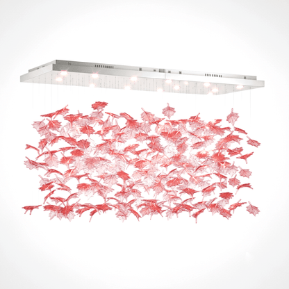 Multicolor Crystal Spiral Maple Leaf Chandelier - Zelno Lighting