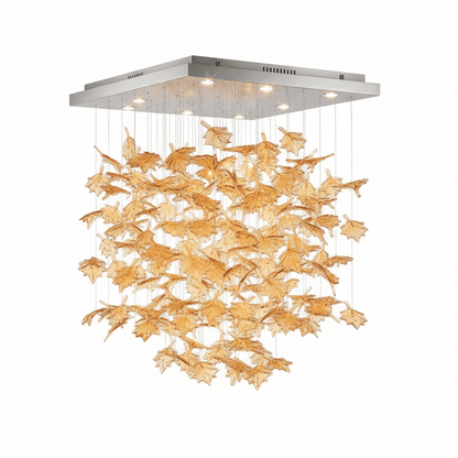 Multicolor Crystal Spiral Maple Leaf Chandelier - Zelno Lighting
