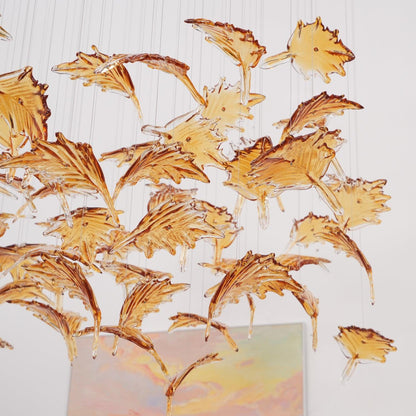 Multicolor Crystal Spiral Maple Leaf Chandelier - Zelno Lighting