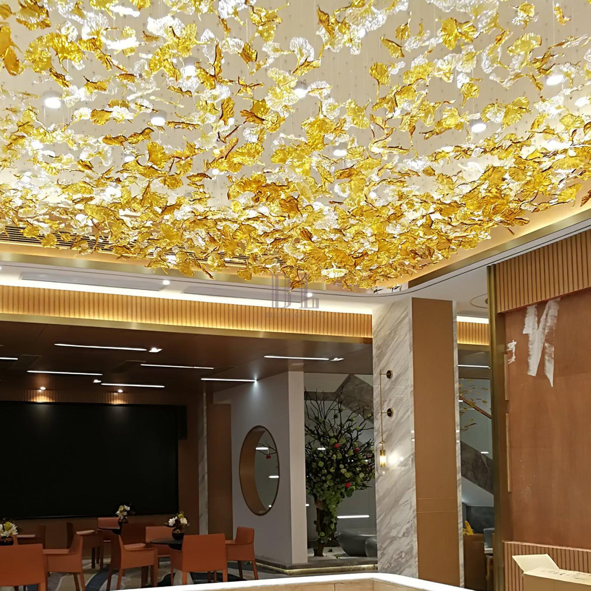 Multicolor Crystal Spiral Maple Leaf Chandelier - Zelno Lighting