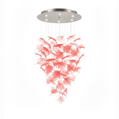 Multicolor Crystal Spiral Maple Leaf Chandelier - Zelno Lighting