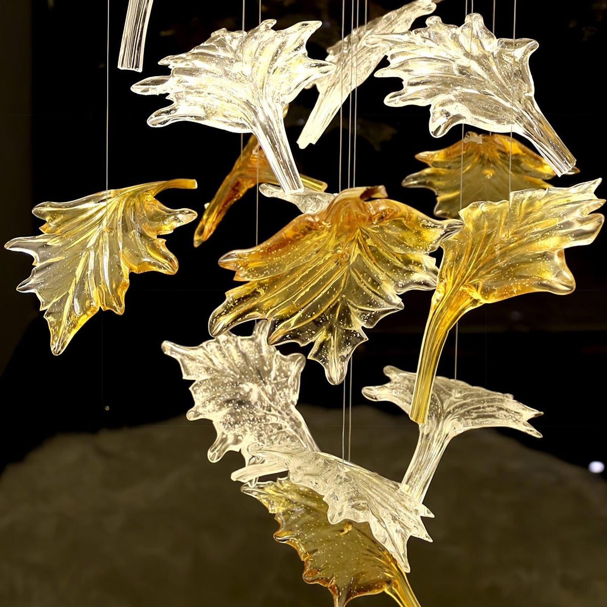 Multicolor Crystal Spiral Maple Leaf Chandelier - Zelno Lighting