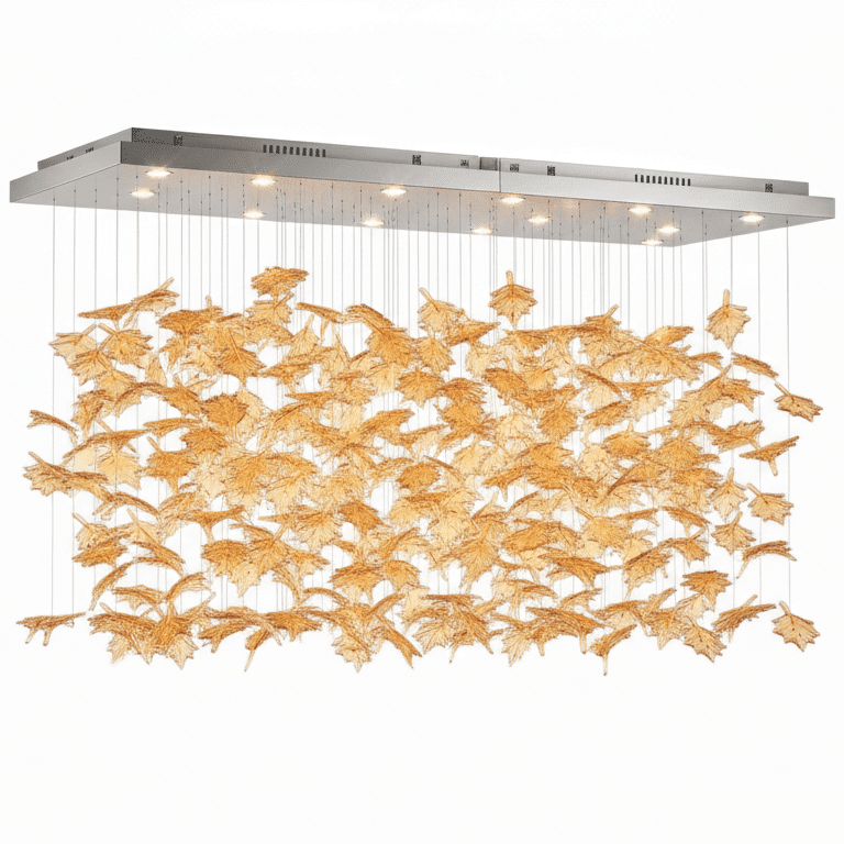 Multicolor Crystal Spiral Maple Leaf Chandelier - Zelno Lighting