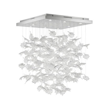 Multicolor Crystal Spiral Maple Leaf Chandelier - Zelno Lighting