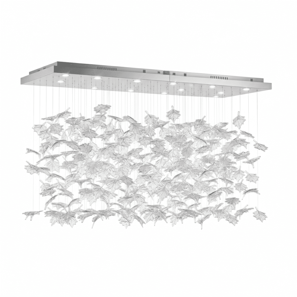 Multicolor Crystal Spiral Maple Leaf Chandelier - Zelno Lighting