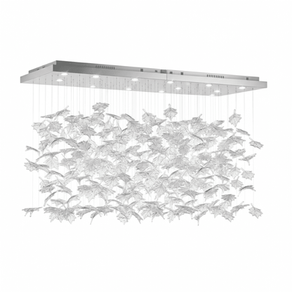 Multicolor Crystal Spiral Maple Leaf Chandelier - Zelno Lighting